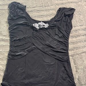 Deletta Black Ruched Blouse